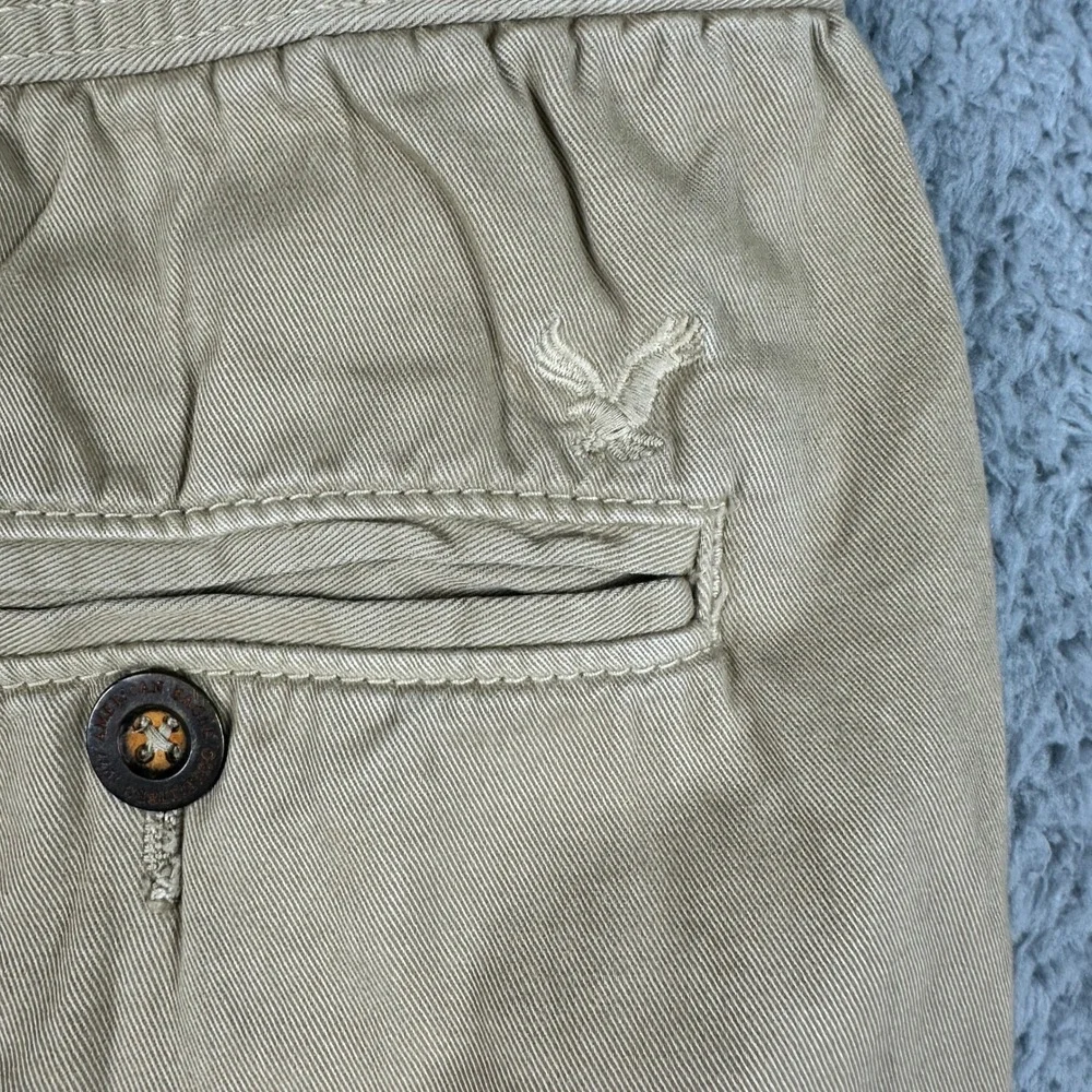 American Eagle Jogger Pants Mens‎ Medium Khaki Tan Cotton Twill Casual Lounge